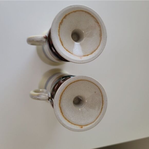 Vintage Otagiri Irish Coffee Mugs Pedestal Blue Beige Set of 2 1049 B - Picture 9 of 12